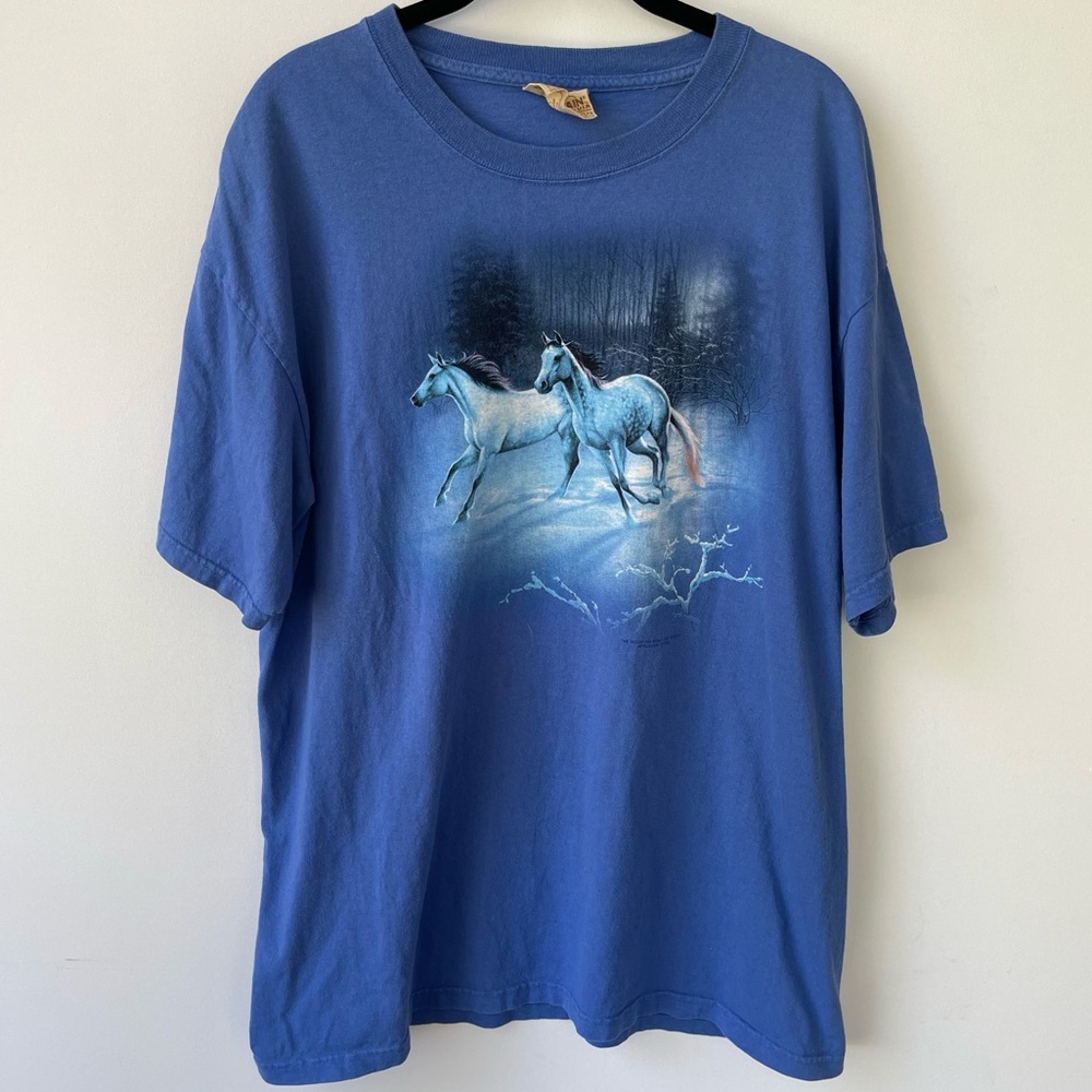 The Mountain 100% Cotton 2007 Majestical Horses Short Sleeve T-Shirt Large - Picture 1 of 5